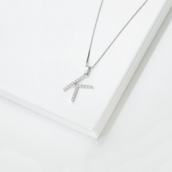 Buchstabenkette K Diamanten aus 18K Weissgold