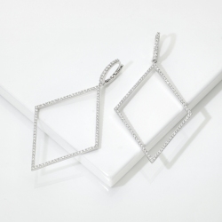 Diamant Ohrhänger in Rautenform Weissgold