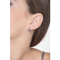 Creolen aus 18k Weißgold mit blauen Saphiren 2