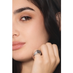 Kleiner Finger Ring Weißgold mit schwarzen Diamanten 2