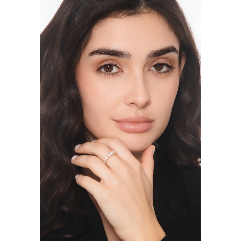 750er Roségold halb Memoire Ring mit Diamanten 750er Roségold halb Memoire Ring mit Diamanten