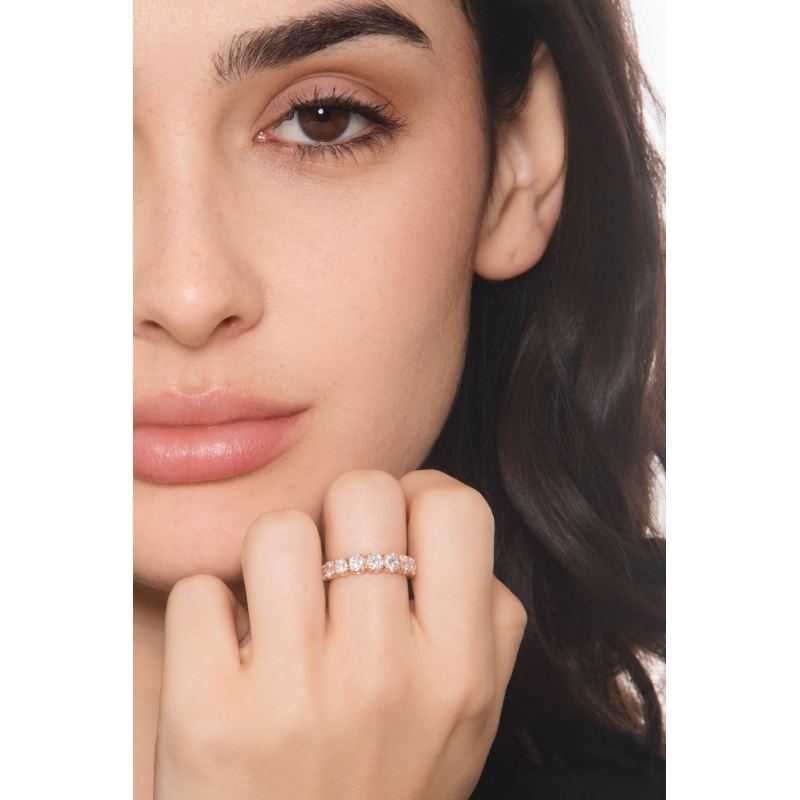 750er Roségold halb Memoire Ring mit Diamanten 750er Roségold halb Memoire Ring mit Diamanten