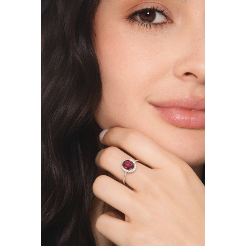Rubin Ring Weißgold 