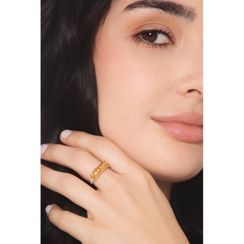 Weißgold Ring mit Citrin Damenring Weißgold Ring mit Citrin Damenring