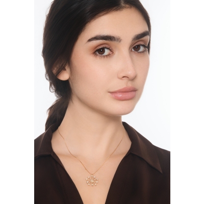 18K Gelbgold Kette mit Feuerwerksanhänger aus Diamanten