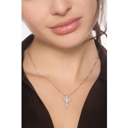 Diamant Kreuzkette Weißgold 18 Karat 2