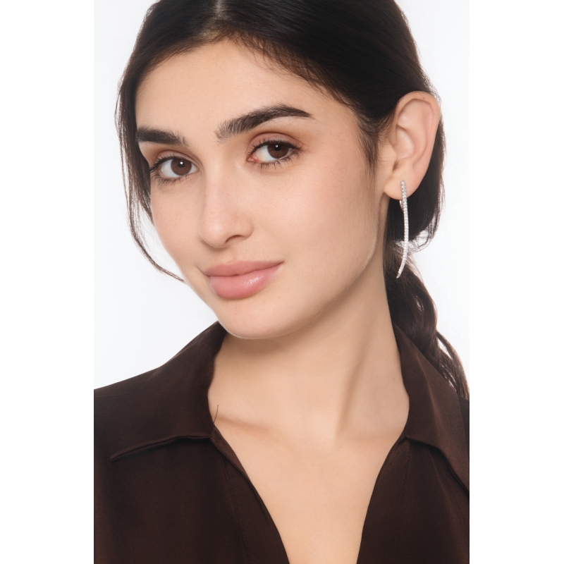 Weißgold 18K Designer Ohrhänger mit Diamanten Weißgold 18K Designer Ohrhänger mit Diamanten