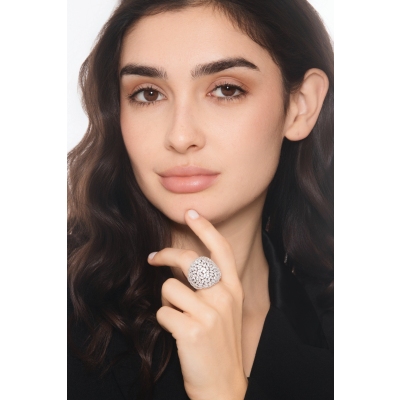 Weißgold Diamant Bandring 18 Karat