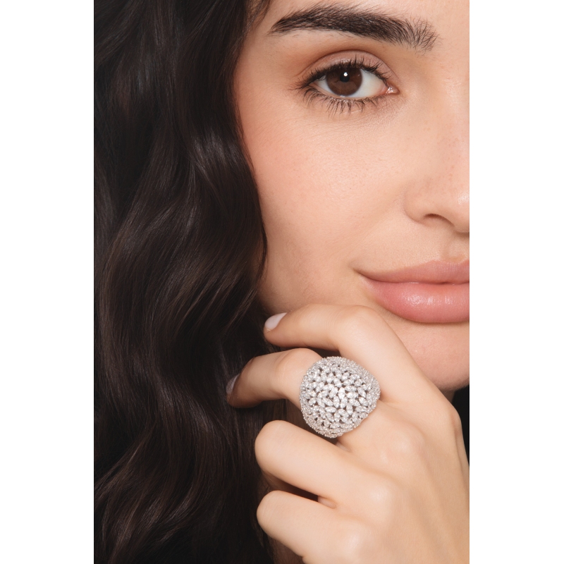 Weißgold Diamant Bandring 18 Karat