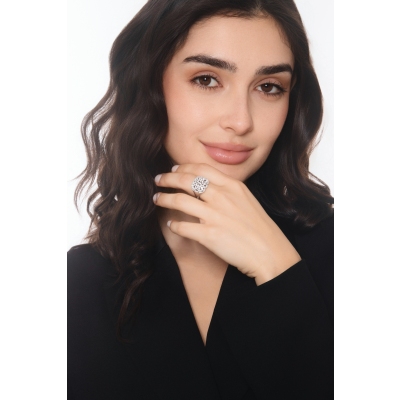 Designer Diamantring 18 Karat Weißgold