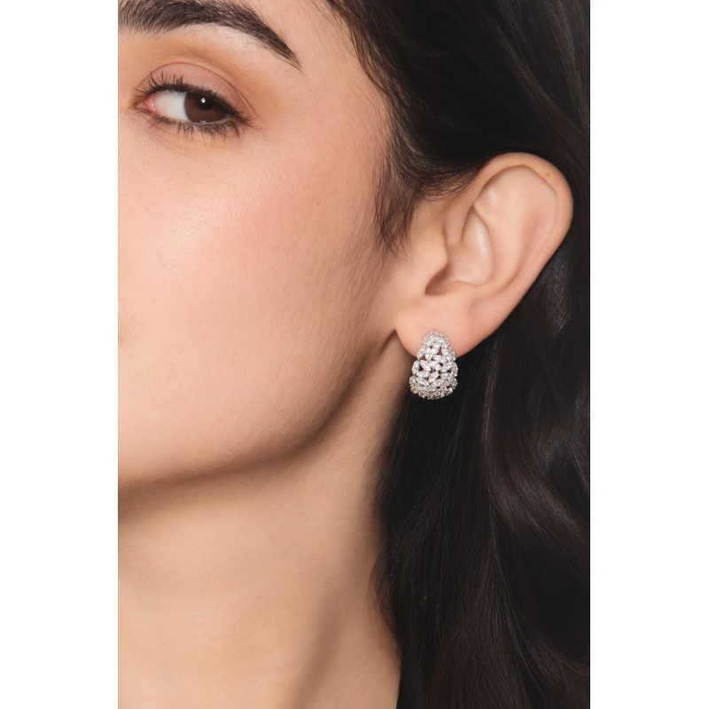 Designer Creolen mit Diamanten Weißgold 18K 