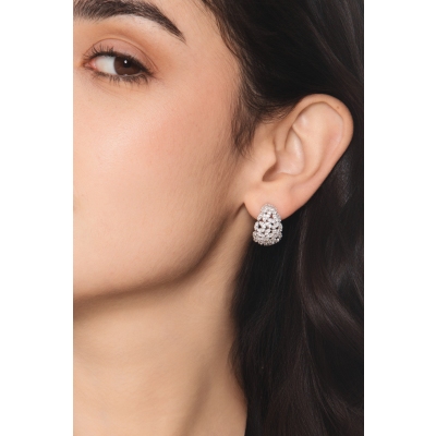 Designer Creolen mit Diamanten Weißgold 18K 