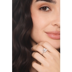 Blumen Ring Diamantring Weissgold 18K  2