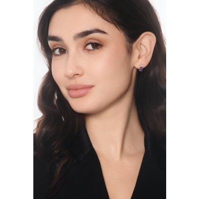 Amethyst Ohrstecker mit Diamanten Weißgold