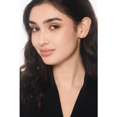 Einzelner Ohrstecker mit einem schwarzen Diamanten 0,05 kt