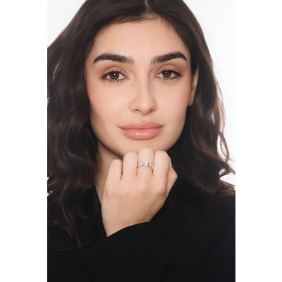 Halbkaräter Solitär Ring Diamant Weißgold Spannfassung