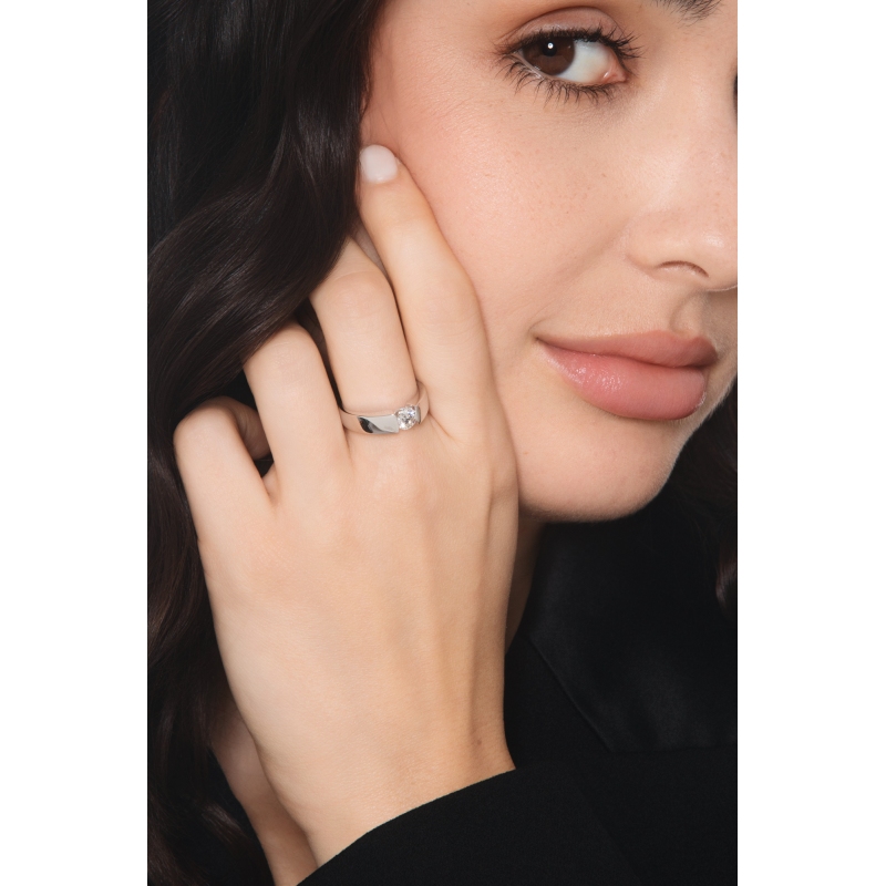 Halbkaräter Solitär Ring Diamant Weißgold Spannfassung Halbkaräter Solitär Ring Diamant Weißgold Spannfassung
