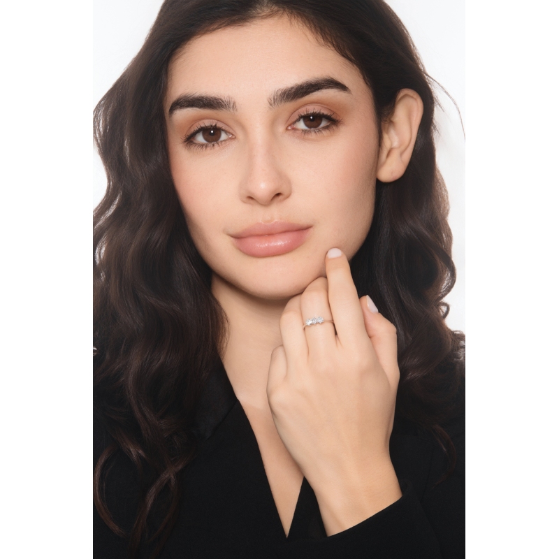 Drei Diamanten Ring Weißgold 750