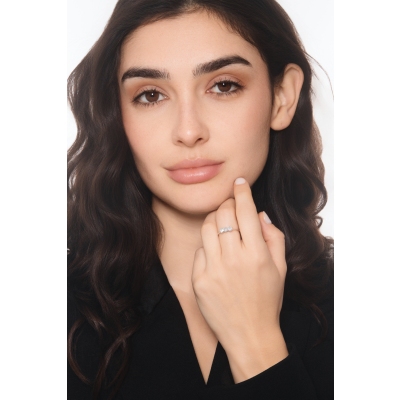 Drei Diamanten Ring Weißgold 750