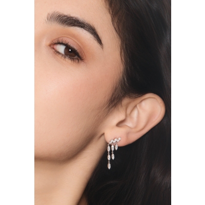 Ohrhänger mit Diamanten Weißgold 750