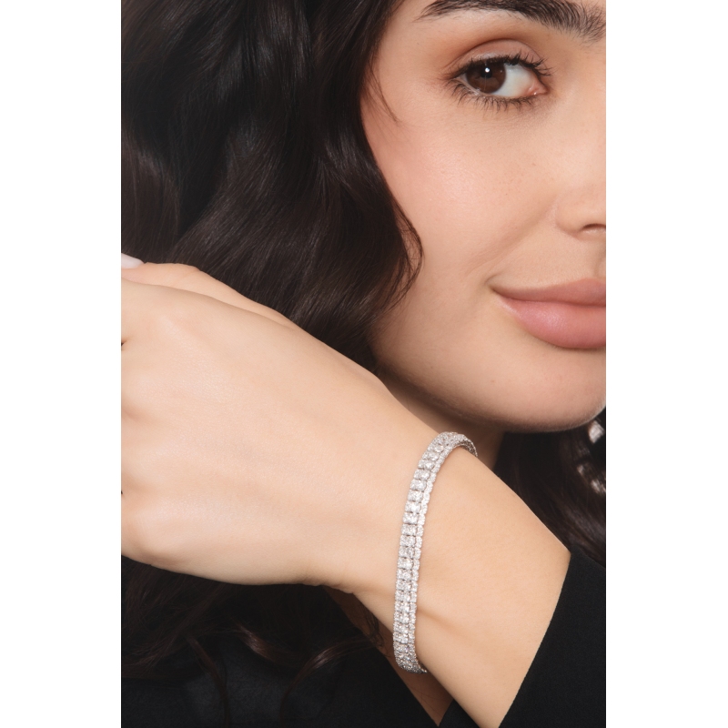 Tennisarmband Weissgold 18K mit Diamanten 