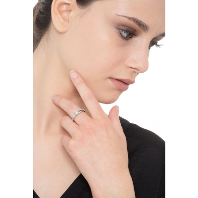 Verlobungsring Diamant 0.40 kt Weissgold 18K 