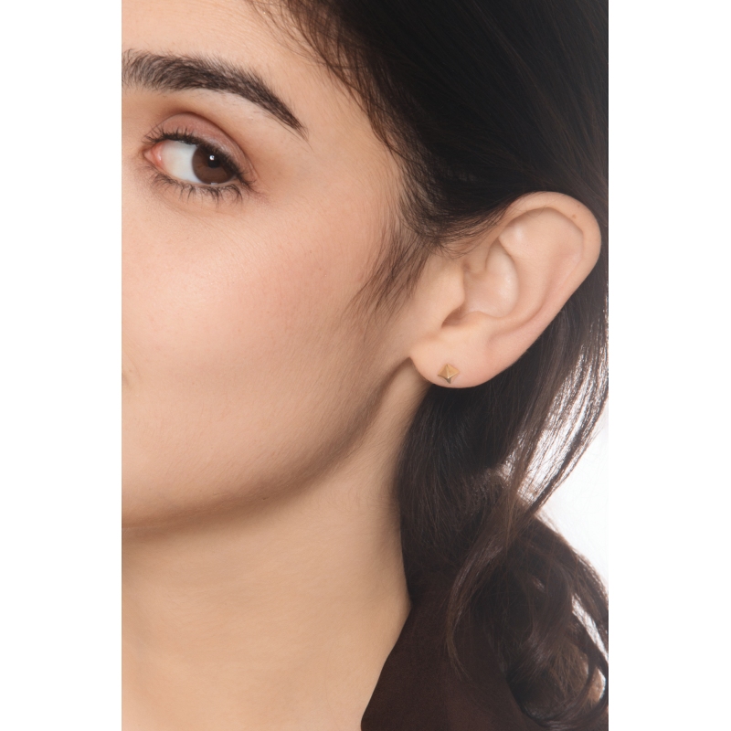 Einzelner Ohrring 18K Gelbgold Pyramidendesign Einzelner Ohrring 18K Gelbgold Pyramidendesign