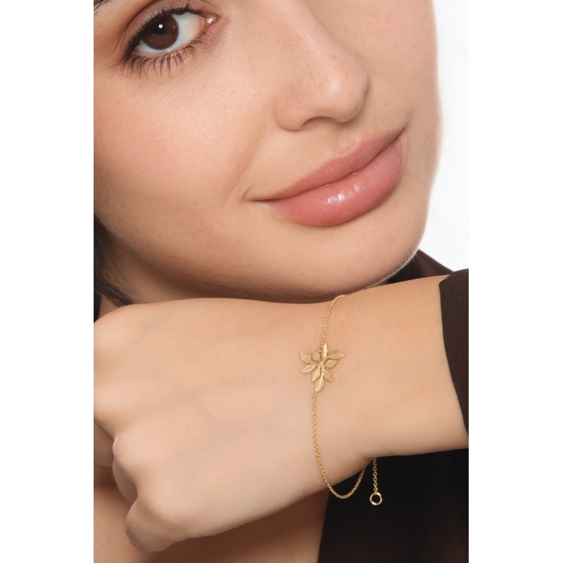 Gelbgold 18k Armband mit Blatt 