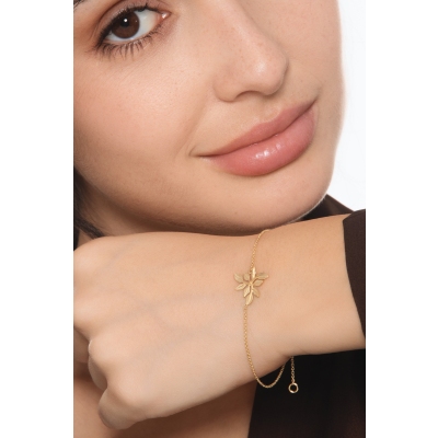 Gelbgold 18k Armband mit Blatt 