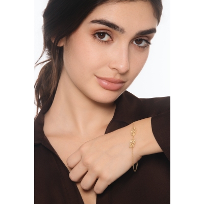 Armband mit Blatt aus 18K Gelbgold