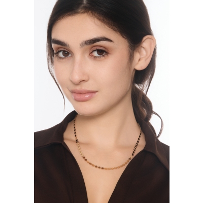 Designer Kette Gelbgold mit Hexagonen