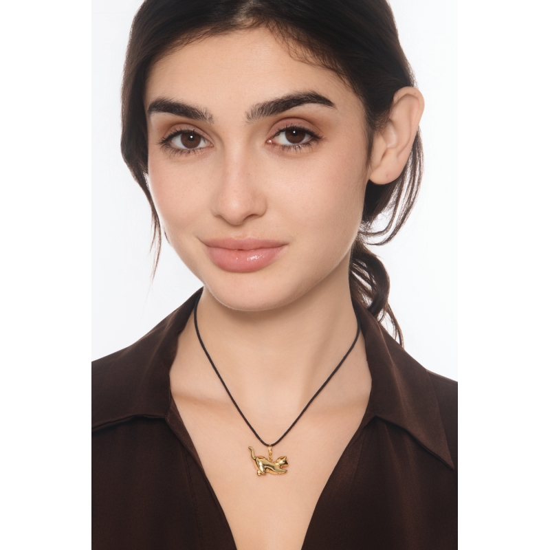 Katzen Anhänger Gelbgold 18 Karat