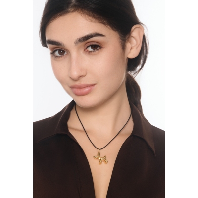 Ballon Hund Anhänger Gelbgold 