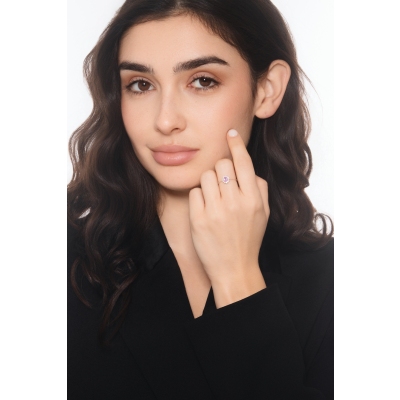 Saphir rosa Halo Ring mit Diamanten Weissgold