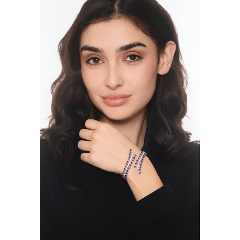 Saphir blau Armband Weissgold mit Diamanten