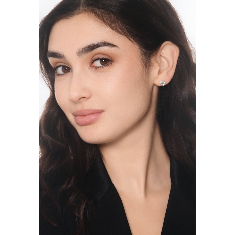 Aquamarin Ohrstecker Weißgold 750 mit Diamanten