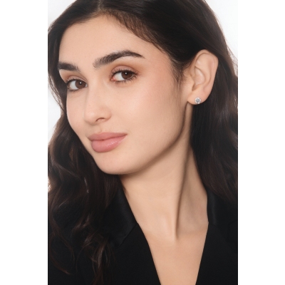 Aquamarin Ohrstecker Weißgold 750 mit Diamanten