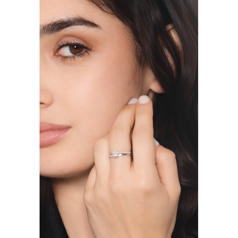 Halbkaräter Diamant Verlobungsring Weissgold Halbkaräter Diamant Verlobungsring Weissgold