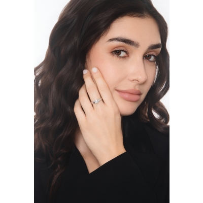 Weißgold 750 Verlobungsring mit Diamant 0.90 kt