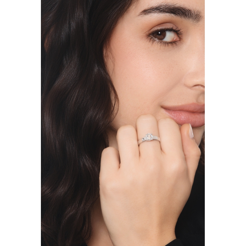 Weißgold 750 Verlobungsring mit Diamant 0.90 kt