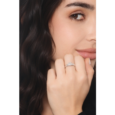 Weißgold 750 Verlobungsring mit Diamant 0.90 kt