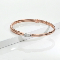 Modernes Armband Roségold 18K mit Diamanten Pavé