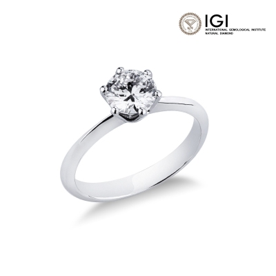 Antragsring mit einem IGI-Diamanten 1 Karat Weissgold 750