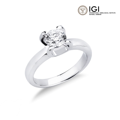 Ring mit einem Diamanten IGI 1 Karat Weissgold 18K