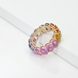 Roségold 750 Saphir Rainbow Ring 