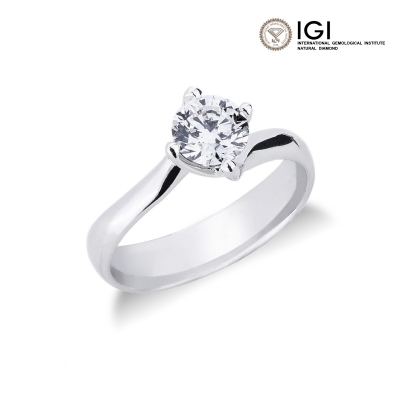 Antragsring Weissgold 18K mit einem IGI-Diamanten 0.90 kt