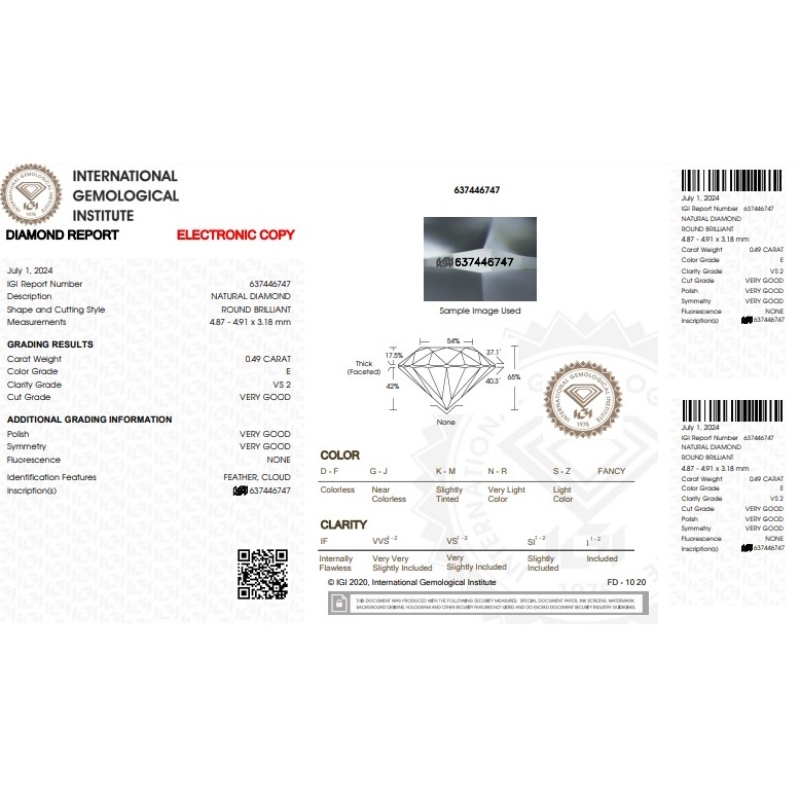 Antragsring mit einem Diamanten 0.49 Karat IGI aus 18K Weißgold