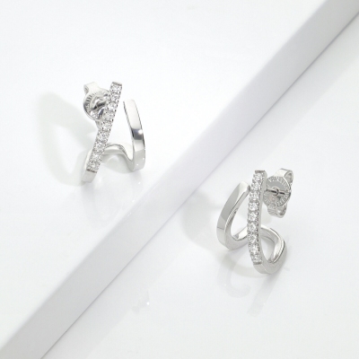 Ohrringe mit Diamanten Weissgold 750