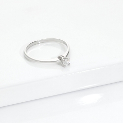 750er Weißgold Antragsring mit Diamant 0,15 kt