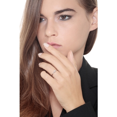 Diamantring Solitär Ring 18 Karat Weißgold 